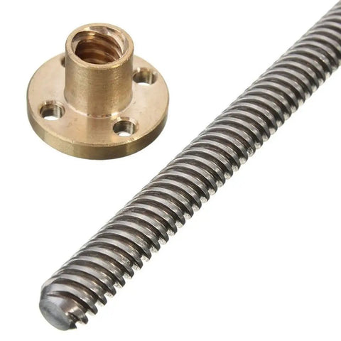 Top Shelf T16 Lead Screw With Copper Nut Knockout Build Slick Glide For Cnc Rigs And Linear Motion Systems Smooth Cruising Bar Rod 16 Mm Diameter Four Millimeter Pitch One Solid Piece