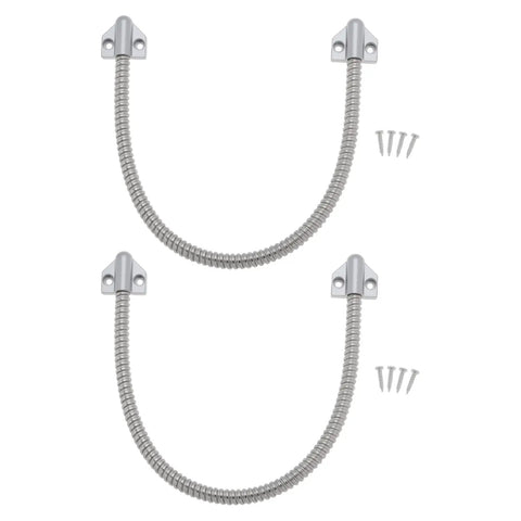 2 Pack 408Mm Stainless Steel Flexible Door Conduit For Electrical Wiring And Wire Protector Head Size 31x30x13Mm Inner Diameter 8Mm Outer Diameter 10.3Mm Mount Hole Spacing 20Mm with screws