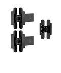 Invisible Hinges Set With Automatic Closing And Adjustable Hydraulic Buffer For Secret Doors, black metal hidden cross hinges