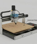 Heavy Duty Desktop CNC Router 4040 With Linear Guide Ball Screw, featuring MDF spoil board and double-layer protection.