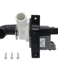 Washer Drain Pump Replacement Fits Whirlpool Maytag Kenmore Washers Replaces W10403802 WPW10409079 AP6021043 PS11754363 EAP11754363 2118648 120V 0.95A 60Hz Durable Easy Install Plug And Play side view with 3 screws
