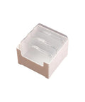 Transparent Stackable Cable Management Box For Home Office Desk To Organize Power Strips And Wire Cords While Helping You Kick Clutter To The Curb And Keep Your Setup Looking Fresh, with clear lids and a white base.