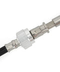 Close-up of 14 Foot Mechanical Rack And Pinion Steering Cable For SeaStar Teleflex Helm Back Mount Systems end fitting.