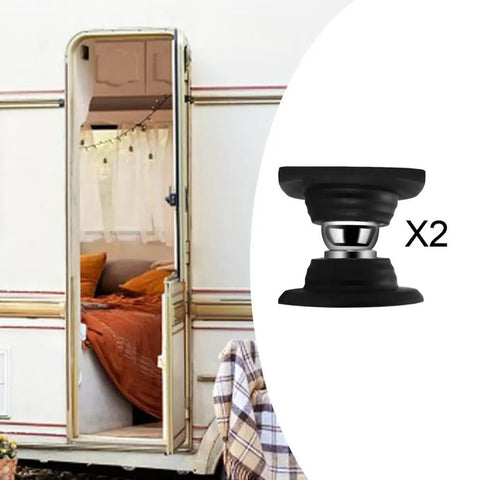 Heavy Duty Rv Door Stopper And Holder Set With Silicone Baggage Catch Prevents Banging And Damage For Motorhomes Trailers Kitchens And Bathrooms, featuring door opening in motorhome.