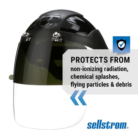 Heavy Duty Rock Solid Anti Fog Safety Face Shield Featuring Flip Up Infrared Heat Blocking Visor Ansi Z87 Certified Full Coverage Headguard For Tradesmen