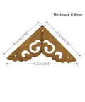Two Point Five Inch Four Piece Antique Brass Corner Brackets For Furniture Edge Guarding and Vintage Home Decor Makeover, 2.56" design.