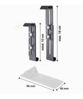 Four Pack Window Planter Brackets For Outdoor Flower Boxes And Railings, Easy Mount For Renters, Heavy Duty shown with dimensions