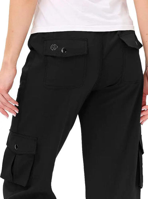 Back view of Women's Hiking Cargo Shorts With Quick Dry Fabric Multiple Pockets And Zipper Closure Built For Boating And Camping XL