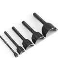 Six Piece Half Round Leather Punch Set For Wallets Belts And Bags Includes 10mm 20mm 30mm 40mm 50mm Hole Sizes Black Carbon Steel