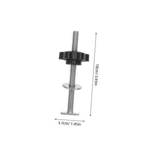 Heavy Duty Stainless Steel T Track Clamping Bolts Four Pack With Ergonomic Star Knobs Pro Woodworking Jig Hardware Sweet Locking Action No Nonsense Boss Level Shop Upgrade close-up of black ergonomic star knob and stainless steel bolt