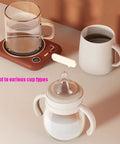 Smart Coffee Mug Warmer With Three Temperature Settings Keeps Your Mug Rocking Hot And Comfy Through The Daily Grind, shown with various cup types.