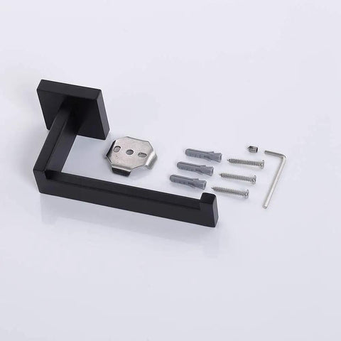 Matte Black Toilet Paper Holder Stainless Steel Wall Mount Dispenser and Hangers for Bathroom and Kitchen, Rustproof SUS304 parts