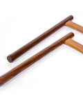Old School Wooden Kama with traditional design, hardwood construction, natural wood finish, flared no slip handle for martial arts