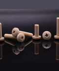Heavy Duty PEEK Plastic Phillips Pan Head Machine Screws Built Like A Tank For Quick Fixes And Tough Jobs With UL94 V0 Flame Rating And Zero Rust Build, various sizes displayed.