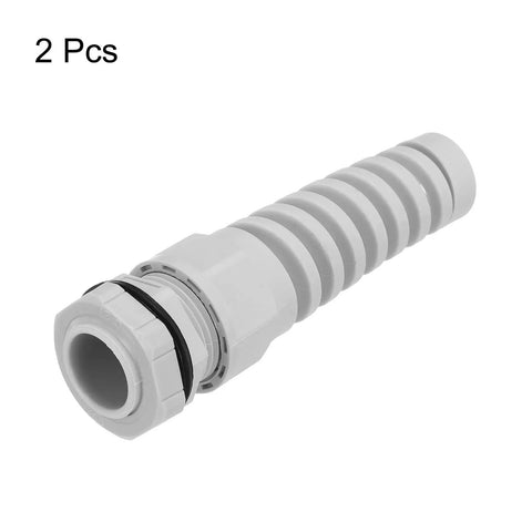 2Pcs G1/2 IP68 Waterproof Cable Gland 6-12mm Adjustable Strain Relief Cord Connector Spiral Nylon Joint in grey