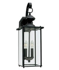 Jamestowne Outdoor Wall Sconce 2-Light Exterior Lantern With 7W Total Black Finish Weatherproof Aluminum Housing Ideal For Porch Patio Or Garden Lighting Durable And Stylish Curb Appeal displaying its elegant design from the side view.