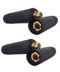 Dinse-Style Welding Cable Quick Connectors Pair For 100 Amp To 200 Amp, Fits #6 To #4 Wires (16–25 Sq Mm), 2-Pack With Accessories