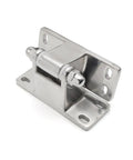 Beefy Stainless Steel Corner Hinge For Cold Storage Doors Heavy Duty 180 Degree Pivot HT074 Model 1 Piece Leaf Hinge Built For Industrial Fridges And Freezers, close-up