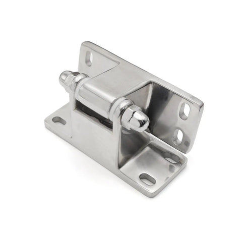 Beefy Stainless Steel Corner Hinge For Cold Storage Doors Heavy Duty 180 Degree Pivot HT074 Model 1 Piece Leaf Hinge Built For Industrial Fridges And Freezers, close-up
