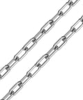 Close-up of Heavy Duty Stainless Steel Link Chain 304 5/64 Inch Links, 6.5 Foot Overall Length, 80 Lb Working Load Limit