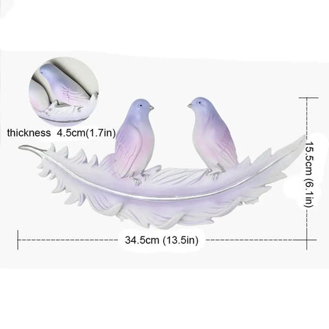 Creative Bird Wall Mounted Coat Rack No Sweat Entryway Setup Rock Solid Hooks For Coats Hats And Keys Easy DIY Mount Multi Room Home Storage Solution with two birds on a leaf design, measuring 13.5 inches.