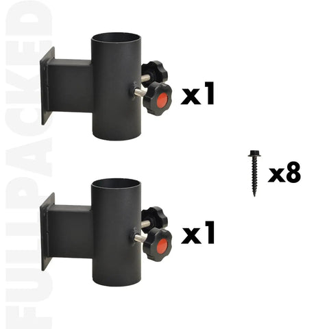 Heavy Duty Black Patio Umbrella Holder With Offset Stand And Flat Mount Bracket For Deck Rail Posts Fences And Balconies Fits Up To 2 Inch Umbrella Poles For Outdoor Use