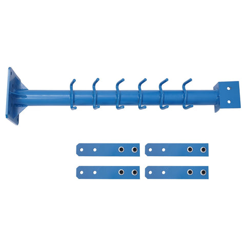 Heavy Duty Bead Roller blue mounting bracket with hooks, part of the manual beading tool with stand for sheet metal fabrication
