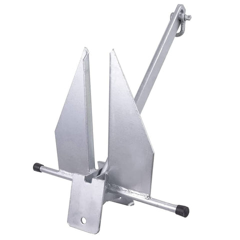 Portable Galvanized Fluke Style Anchor Kit With Seventy Five Foot Three Eighths Inch Nylon Rope, Six Point Five Foot Five Sixteenths Inch Chain, Two Five Sixteenths Inch Shackles, Ideal For Boats Sixteen To Twenty Six Feet, Great For River Currents displayed