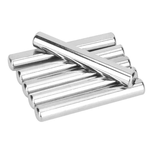 Stainless Steel D Shaft Axles 40mm By 6mm Set Of 6 Ground Steel Shafts With Anti Slip Fit Cuttable Length for toy cars and DIY projects.