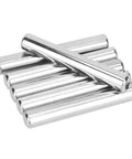 Stainless Steel D Shaft Axle Set For Toy And Robot Cars, 6 Pieces, showing 40mm x 6mm axles in a stack, ground 303/304 steel