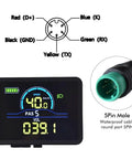 All In One E Bike Display Panel Waterproof LCD Gauge For 24V To 60V E Bikes And Electric Scooters with 5-pin connector visible