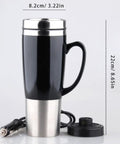 No Fuss Road Ready Stainless Steel Car Water Kettle Portable Travel Mug Rapid Boil Coffee Heater with secure lid and smooth pour.