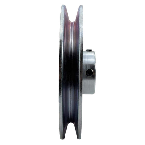 One And One Eighth Inch Bore 6 Inch Outer Diameter Single Groove V Belt Pulley For A B 5L 4L AX BX Belts Rugged Carbon Steel Motor Pulley With Zinc Plating Built Tough 1020 Steel Drive