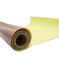 Close-up of a rolled 36 Inch By 15 Foot PTFE Coated Heat Press Cover Sheet Self Adhesive Fiberglass Fabric, 5 Mil Thick, showing brown surface