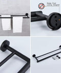 Collage of 5 Piece Bathroom Accessories Kit In Brushed Stainless Steel Wall Mounted Hardware Set With 24 Inch Double Towel Bar