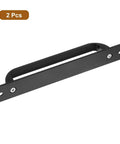 2 Pcs Barn Door Handle Set Black Aluminum Alloy 7.09 Inch Door Pull Handles for cabinets closets garages sheds sliding doors patio gates
