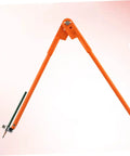 Premium Adjustable Scribing Compass For Fine Woodworkers Solid Zinc Alloy Center Marking Tool with bright orange arms for precise layout.