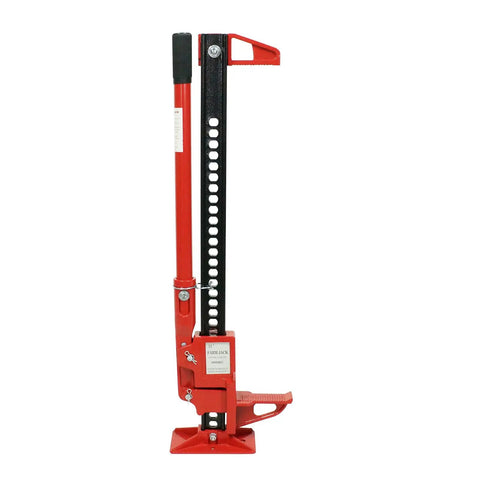 Beefy 3 Ton Farm Jack With 48 Inch Reach And 6600 Lbs Capacity Ratcheting Off Road Utility Jack side view
