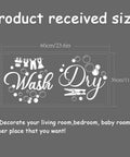 Heavy Duty Laundry Room Wall Stickers Featuring Wash And Dry Vinyl Decals For Your Home With Straight Up Minimalist Diy Decor Vibes In Crisp White Wall Accent Look, size 60cm x 30cm, includes wash and dry design.