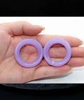 Lavender Opalite Hollow Glass Ear Plugs Gauges 10mm To 00 Gauge Hollow Tunnel Ear Stretchin Saddle Style Premium Body Jewelry