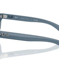 Side view of Balorama RB4089 Rectangular Wrap Sunglasses For Men Opal Blue Frame With Blue Lenses 62mm Lightweight Durable Build