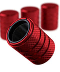 Aluminum Tire Valve Stem Caps Dope Anti Rust Anodized Metal With Corrosion Resistant Finish Easy Install Universal Fit For Cars Trucks Bikes SUVs Ruby Red Set Of 4