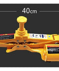 No Sweat Electric Trailer Jack With Wireless Remote, Portable 2.5 Ton Car Lifter, yellow metal car jack 40cm by 16cm dimensions.