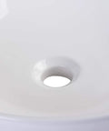 Close-up of Round Ceramic Above Mount Bathroom Sink With No Overflow Center Drain BA351 Premium Porcelain Basin For Modern Bathrooms