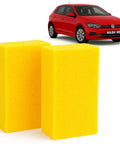 Two Pack Extra Thick Large Rectangle Car Wash Sponges For All Purpose Cleaning Non Scratch Safe On Paint Ideal For Vehicle Washing Equipment Cleaning And Boat Cleaning, yellow sponges
