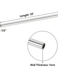 A-KARCK 304 stainless steel tube, 1/2 in OD, 10 in length, 1 mm wall thickness, set of 4