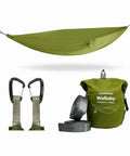 Wallaby Ultralight Hammock With Straps For Everyday Chill In Backyard Or Campground Portable Outdoor Hammock, green with accessories