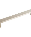 Sanctuary II 7 Inch Bar Pull TK252BSN Brushed Satin Nickel Modern Metro Style, zinc alloy construction, side view.