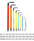 Color Coded Ball End Hex Key Set, Metric 1.5-10mm, 9-Piece Long Arm Allen Wrench Kit For Tight Spaces arranged in size order