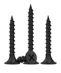 M3.5 Black Flat Head Wood Screws Featuring Phillips Drive For Quick Furniture Fixups And Woodworking Builds, Hella Durable Self Tapping Steel Fasteners.
